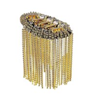 Magideal - Elegante Borla Cadena De Eslabones Charretera Accesorios De Tela Decorativos Broches De Hombro Joyería Para Graduación Cumpleaños Hombres Mujer Bailes