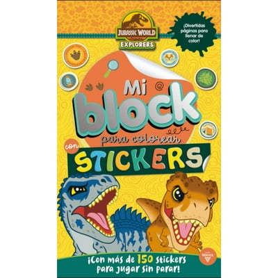 Block Para Colorear + Stickers Jurassic  Vertice
