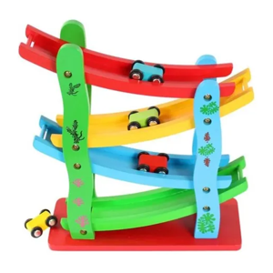 Genérico - Pista Auto En Bajada Madera Multicolor