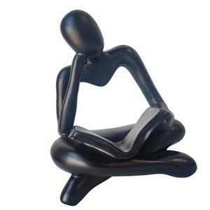 Magideal - Estatua De Pensador Abstracto De Estilo Nórdico, Colección De Adornos De Estante De Arte De Mesa, Escultura De Resina, Figurita Humana Para Decoración Negro