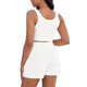 thumbnail image 3 of Conjunto ATHLECHIC para Mujer 2 Piezas Conjunto de Top Corto de Punto Acanalado y Shorts con Bolsillo S Blanco, 3 of 5