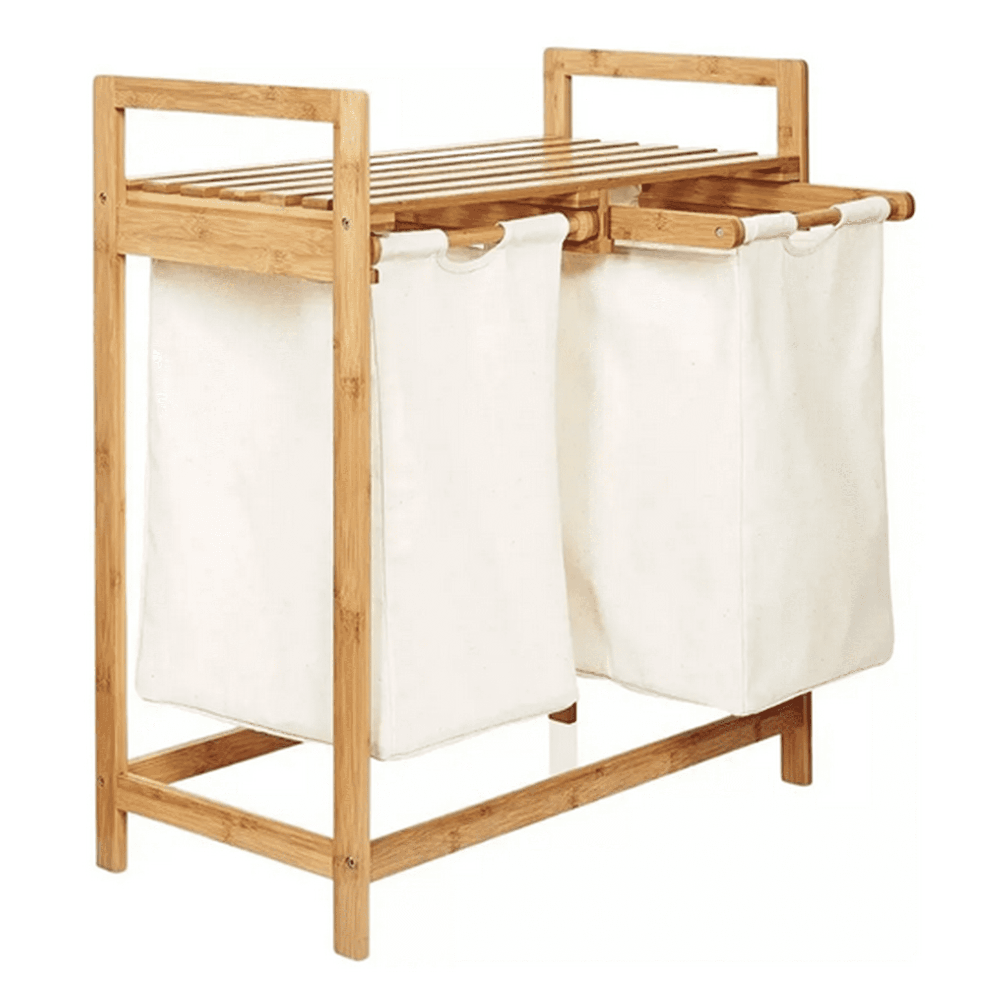 Genérico - Cesta Ropa Sucia Soporte Bambú 73cm