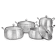 thumbnail image 2 of Juego de ollas para Cocina De Aluminio De 10 Pzs Con Tapas Metálicas Plateado, 2 of 2