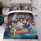 thumbnail image 4 of SOY LUNA Conjunto de sábanas temático, trío de piezas, cómodo y amigable con la piel, diseño único, regalo de decoración para el hogar para familiares, amigos y fans,140cm *210cm, 4 of 6