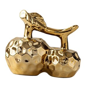 Magideal - Estatua De Fruta De Decoración De Manzana, Escultura De Decoración De Manzana De Cerámica Creativa Galvanizada Para Estantería, Decoración De , Oro S