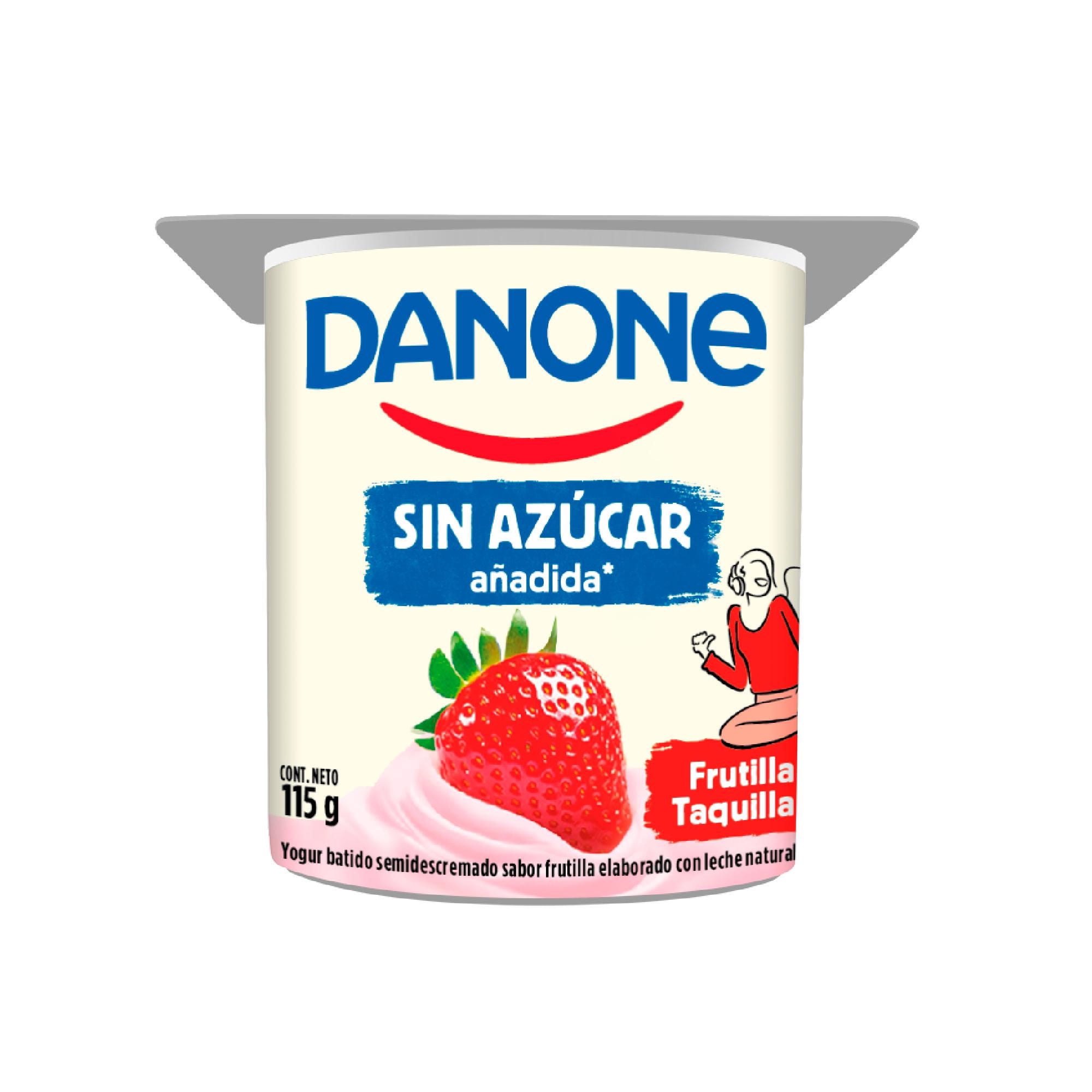 Yogurt Sin Azúcar Añadida Frutilla 115 g Danone