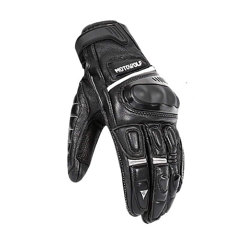 Guantes De Cuero Para Motociclismo Motowolf 0306 - Talla Xl
