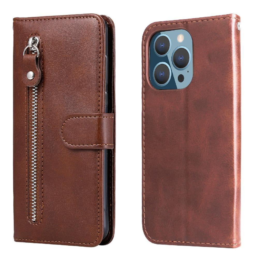 Gangxun - Funda Con Cremallera Para Iphone 11 Pro, Carcasa Cartera De Cuero Pu Con Soporte Y Tarjetero