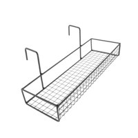 Bothyi - Cesta Colgante Para Cubículo De Oficina, Barandilla Para Plantas, Estante Para Porche, Valla, Jardín, Una Sola Capa, Color Negro