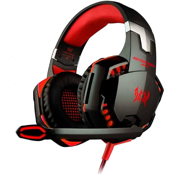Audífonos Gamer Over Ear G2000 con cable Negro - Rojo