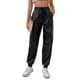 thumbnail image 1 of Pantalón Buzo Joggers De Mujer PU Con Puño Negro, 1 of 4