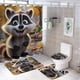 thumbnail image 1 of Mapache-theme 4-Piece Shower Curtain Set with Rugs, Waterproof Bathroom Decor Set Includes Bath Mat, U-Shaped Rug, Toilet Lid Cover and Curtain with Hooks, 1 of 6