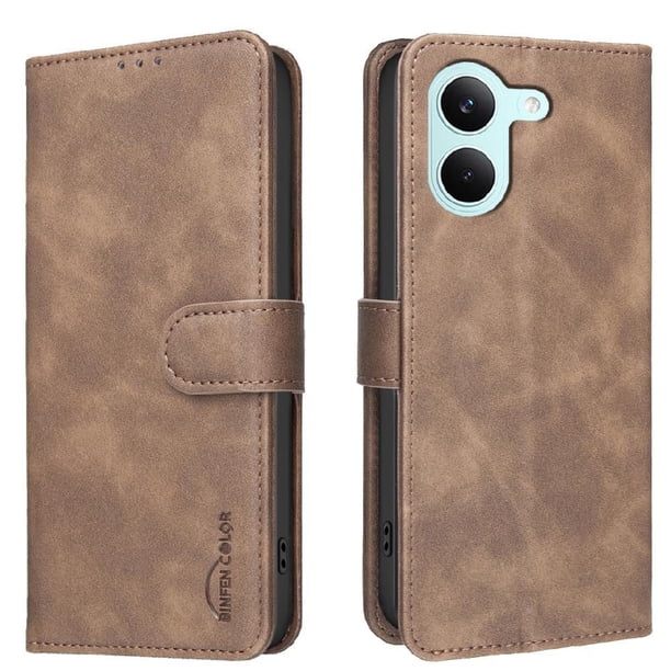Funda Billetera para Xiaomi Poco X8 Pro Protección RFID y Soporte Ajustable Marrón