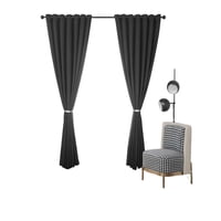 Genérico - Cortina Black Out 2 Paños Color Negro