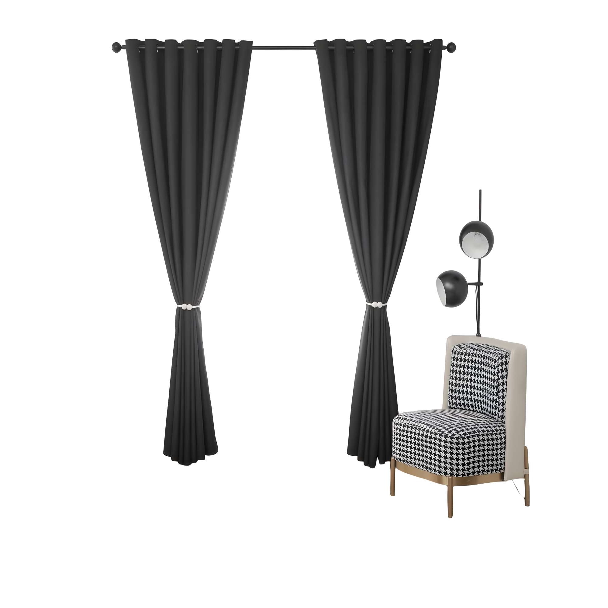 Genérico - Cortinas Black Out Color Negro