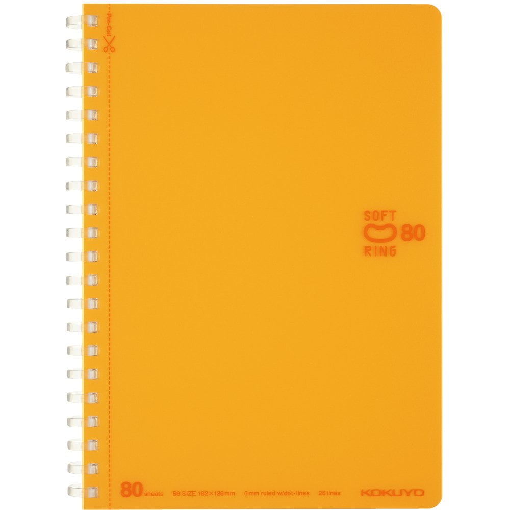 Cuaderno Kokuyo Con Forma De Espiral, B6, Con Forma De Anillo Blando, 80 Hojas, Color Naranja