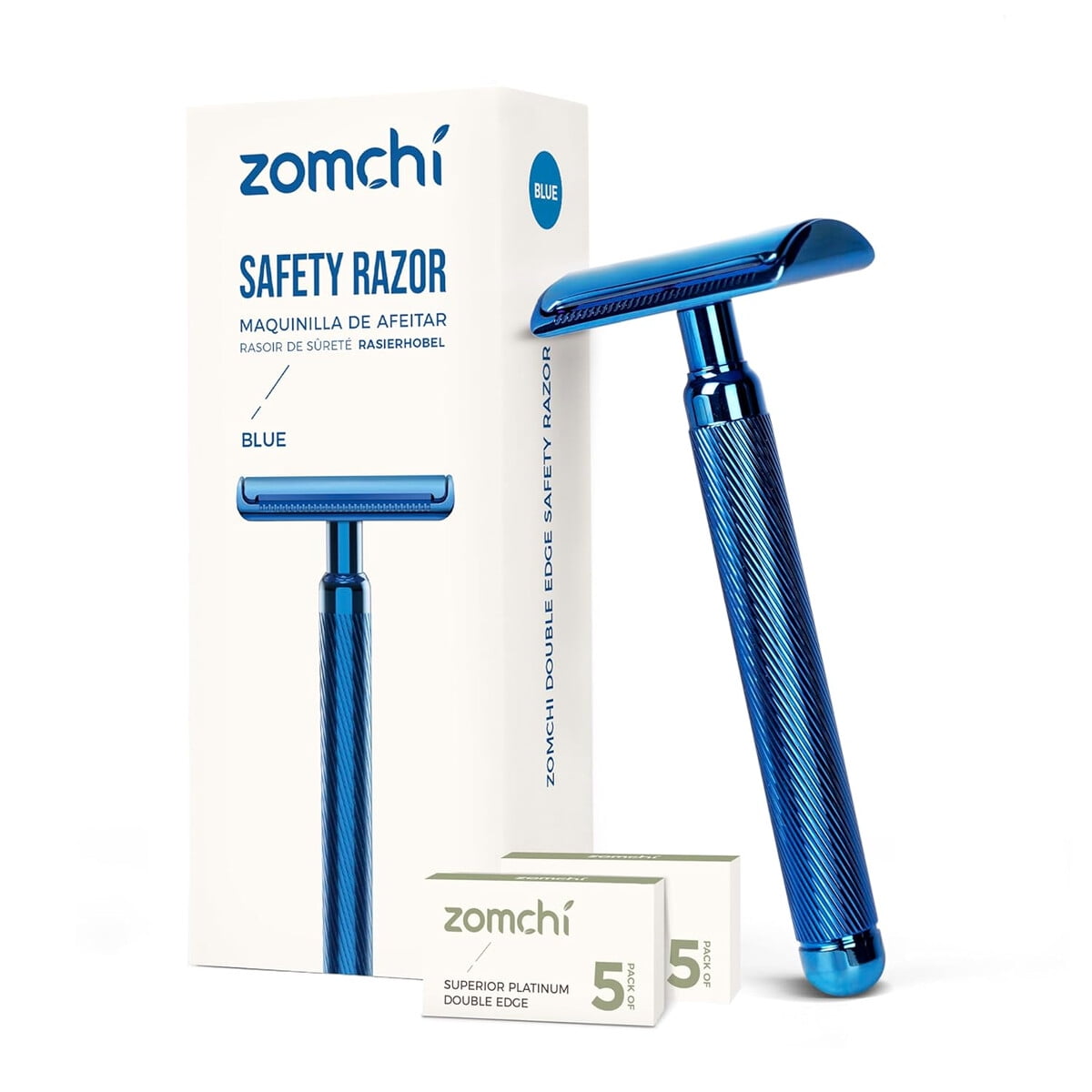Maquina De Afeitar Zomchi Azul Doble Filo 10 Cuchillas