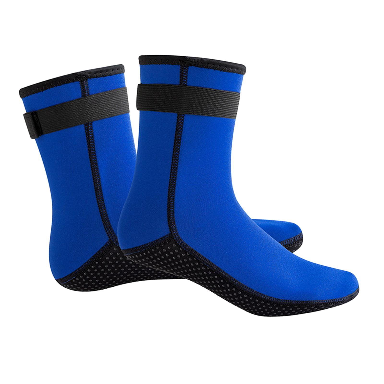 Magideal - Calcetines De Buceo Calcetines De Traje De Neopreno De 3 Mm Calcetines De Bota De Playa Impermeables Unisex Calcetines De Agua Térmicos Elásticos Para , Azul, M
