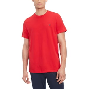 Camiseta Tommy Hilfiger Core Flag Para Hombre, Cuello Redondo, Caoba