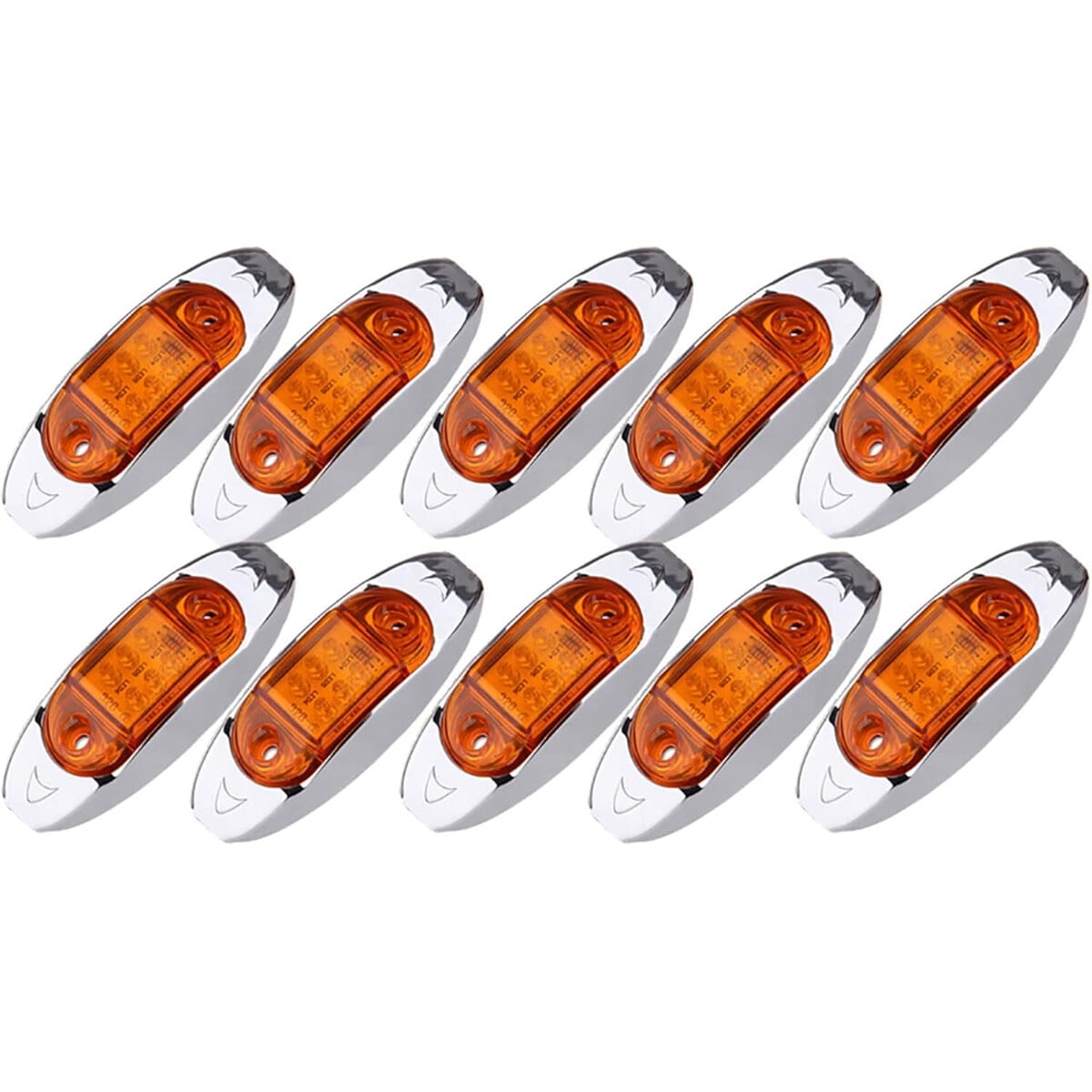 Luz Marcadora Led 6led Ámbar Cciyu 10pcs Universal Cromo