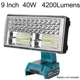 thumbnail image 1 of Para Ma*kita Batería de Iones de Litio de 18V Luz de Trabajo LED Linterna Inalámbrica de 9 Pulgadas Lámpara de Inundación de Emergencia Lámpara de Acampar Iluminación Exterior, 1 of 7
