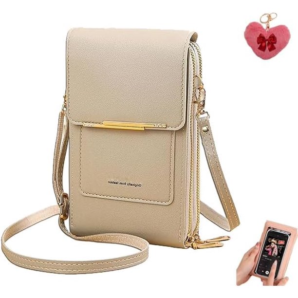 Bolso bandolera pantalla táctil mujer antirrobo móvil monedero impermeable cuero hombro organizador llaves