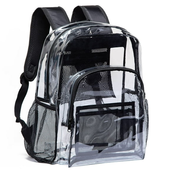 Mochila transparente Vorspack Heavy Duty de PVC transparente negro