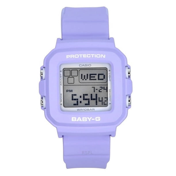 Reloj Baby-g Plus Digital 30 Aniversario Correa De Resina Morada Cuarzo 100m Para Mujer Con Soporte Especial Bgd-10k-6