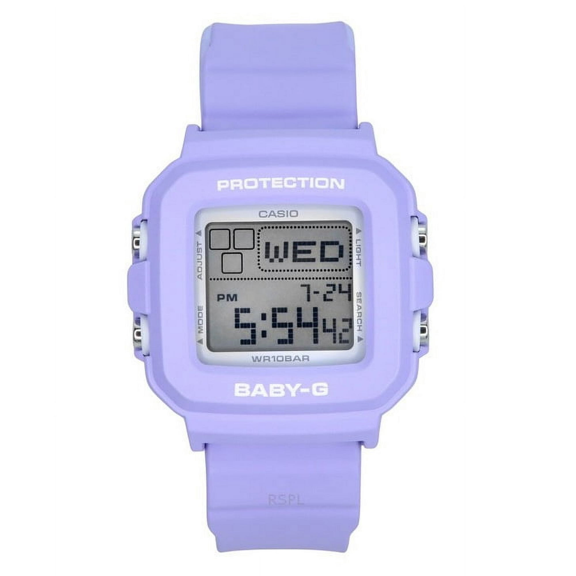 Casio - Reloj Baby-g Plus Digital 30 Aniversario Correa De Resina Morada Cuarzo 100m Para Mujer Con Soporte Especial Bgd-10k-6