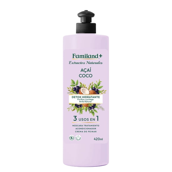Crema Familand s de peinar Tratamiento 3 En 1, Acai Coco, 420 ml