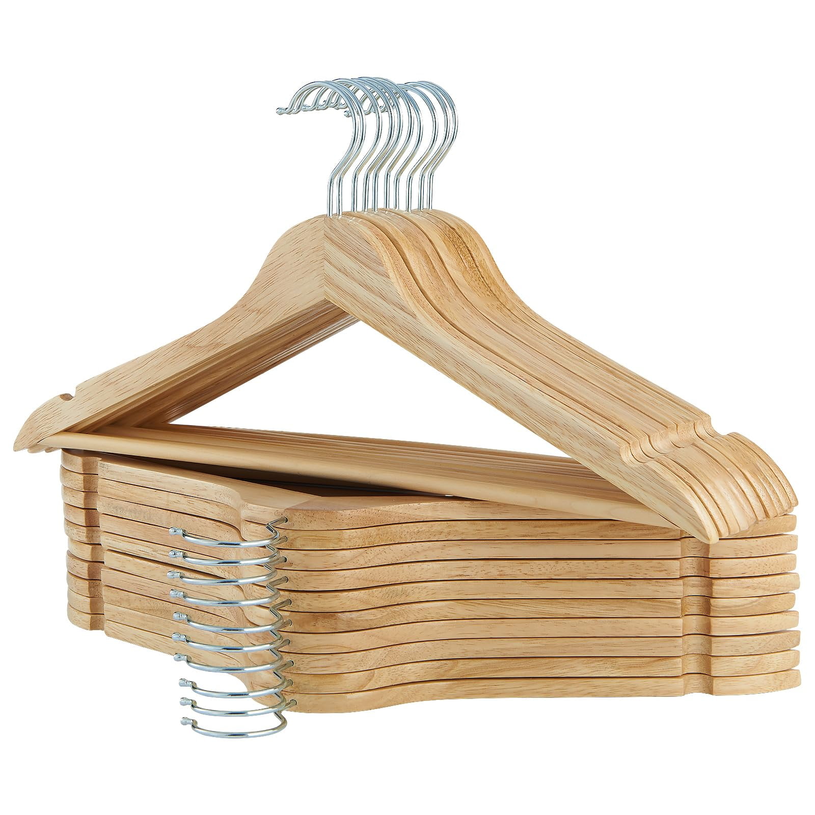 Perchas De Madera Elong Home Solid, Paquete De 20 Unidades, Para Camisa, Abrigo Y Vestido