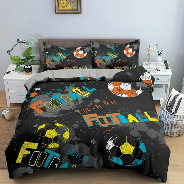 v454 Bed Sheets Basketball Bedding Set For Boy Bedroom Duvet Cover Comforter Covers Single Twin King Size Quilt Cover Home Textile 3-Piece Bedding Set (1 Duvet Cover + 2 Pillow Shams) Bed Sheets ju454