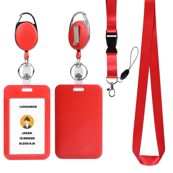 Porta credencial happyhbt con cordón de 46 cm y carrete para tarjeta de identificación