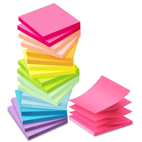 Recambio de notas adhesivas desplegables de 3 x 3 en Kozerite (paquete de 18 unidades)