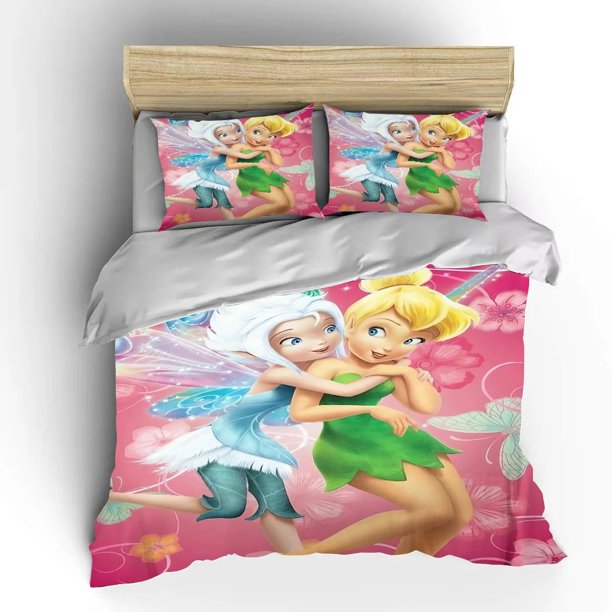 Girls Princess bedding set, Tinker Bell 3D print with pillow cover, for children adults,for single bed Double bed Bed Sheets