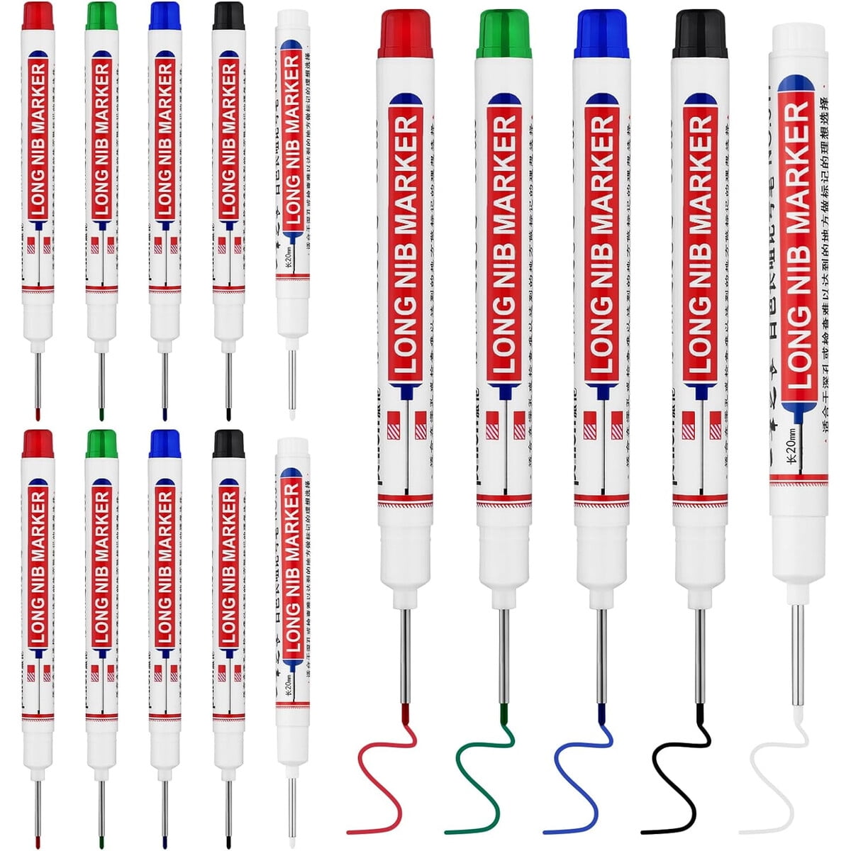 Marcadores Lyxmygs 15 Unid Punta Larga 20mm Colores Surtidos