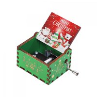 Magideal - Caja De Música Navideña, Con Manivela, Adorno Pequeño, Para Escritorio, Colección Divertida, Decoración Navideña, Caja De Música Para Regalo De Cumple Estilo C