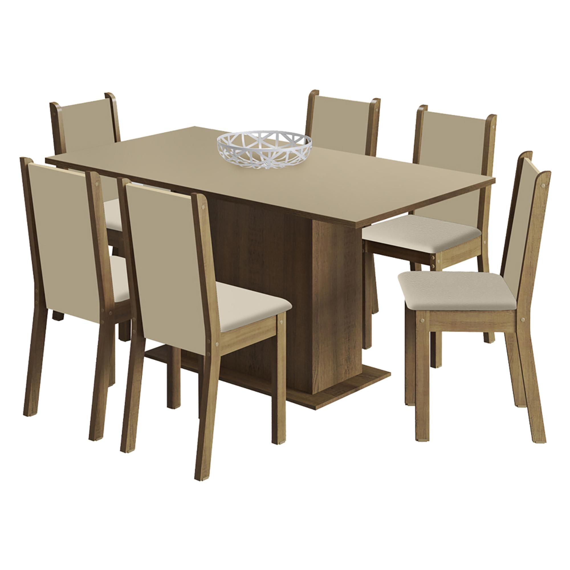 Vekka Home - Comedor Suecia Light 6 Sillas Beige