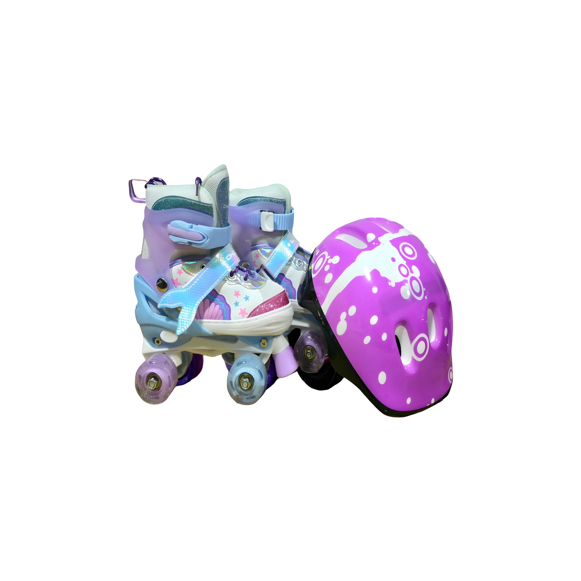 Genérico - Patin 4 Ruedas Con Luces Y Kit Talla M 35 38 Muilticolor2