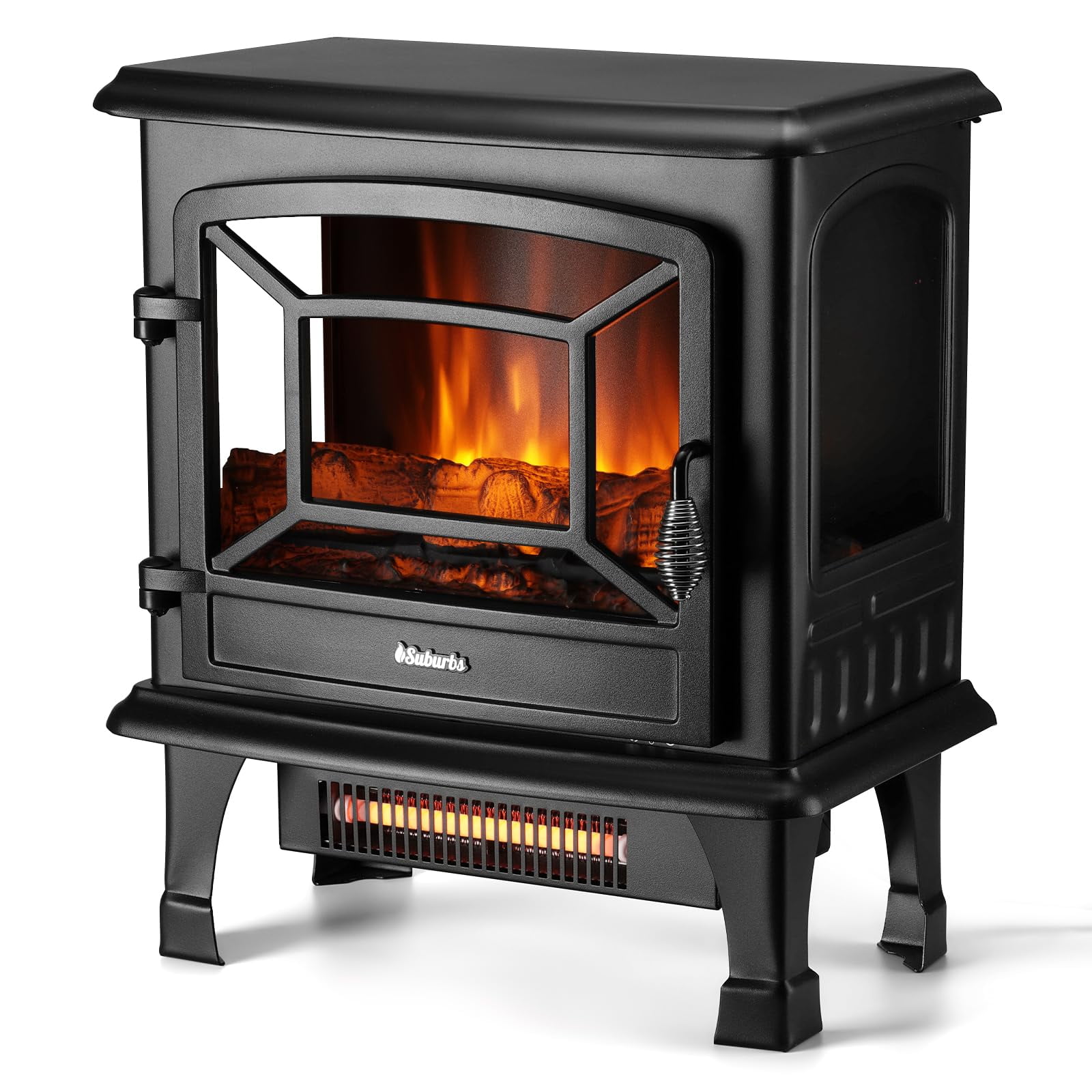 Chimenea Eléctrica Turbro Suburbs De 20" Con Calefactor Infrarrojo De 1400 W