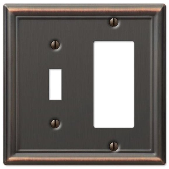 Placa de pared Amerelle 149TRDB Chelsea, acero envejecido, bronce envejecido, 1 palanca, 1 balancín