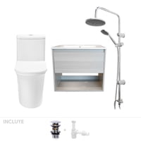 Stretto - Pack Baño Navarra | Mueble + Sanitario Wc + Columna Ducha