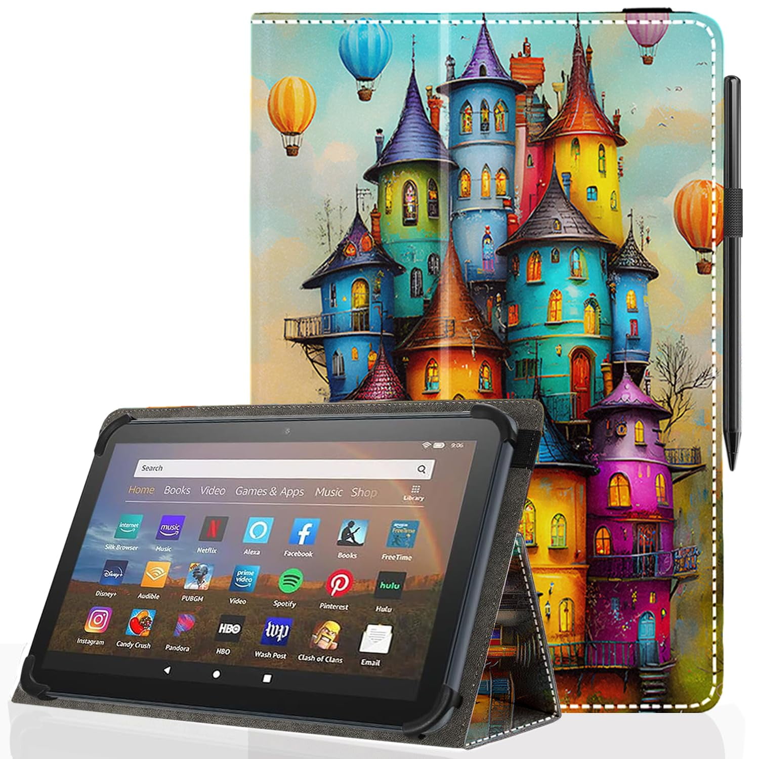 Funda Para Tableta Pudiceva Universal Android De 10 A 10,1 Pulgadas Con Soporte Para Lápiz Capacitiv