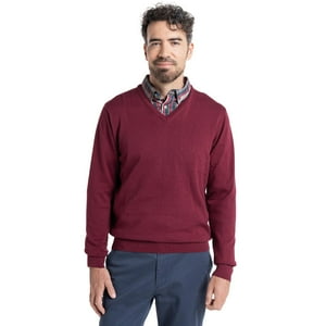 Truval - Sweater Cuello V Verde Xl