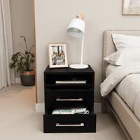 Tuhome - Velador 2 Cajones Éter Wengue 50X40X37 Cm