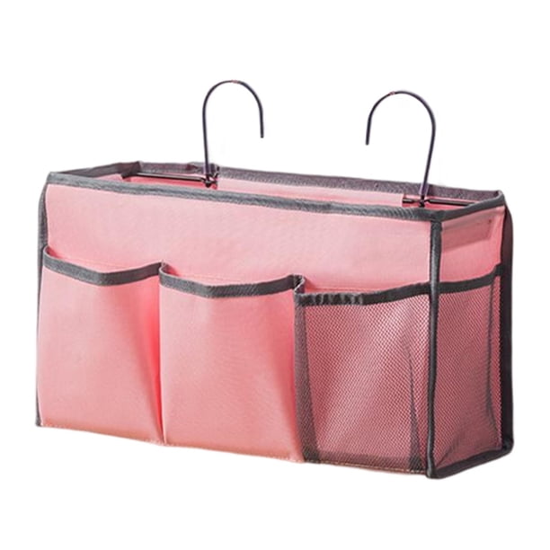 Organizador portátil para cama, bolsillo colgante para colgar en la cama, almacenamiento para colgar en la cama, bolsillos para cama, almacenamiento rosado