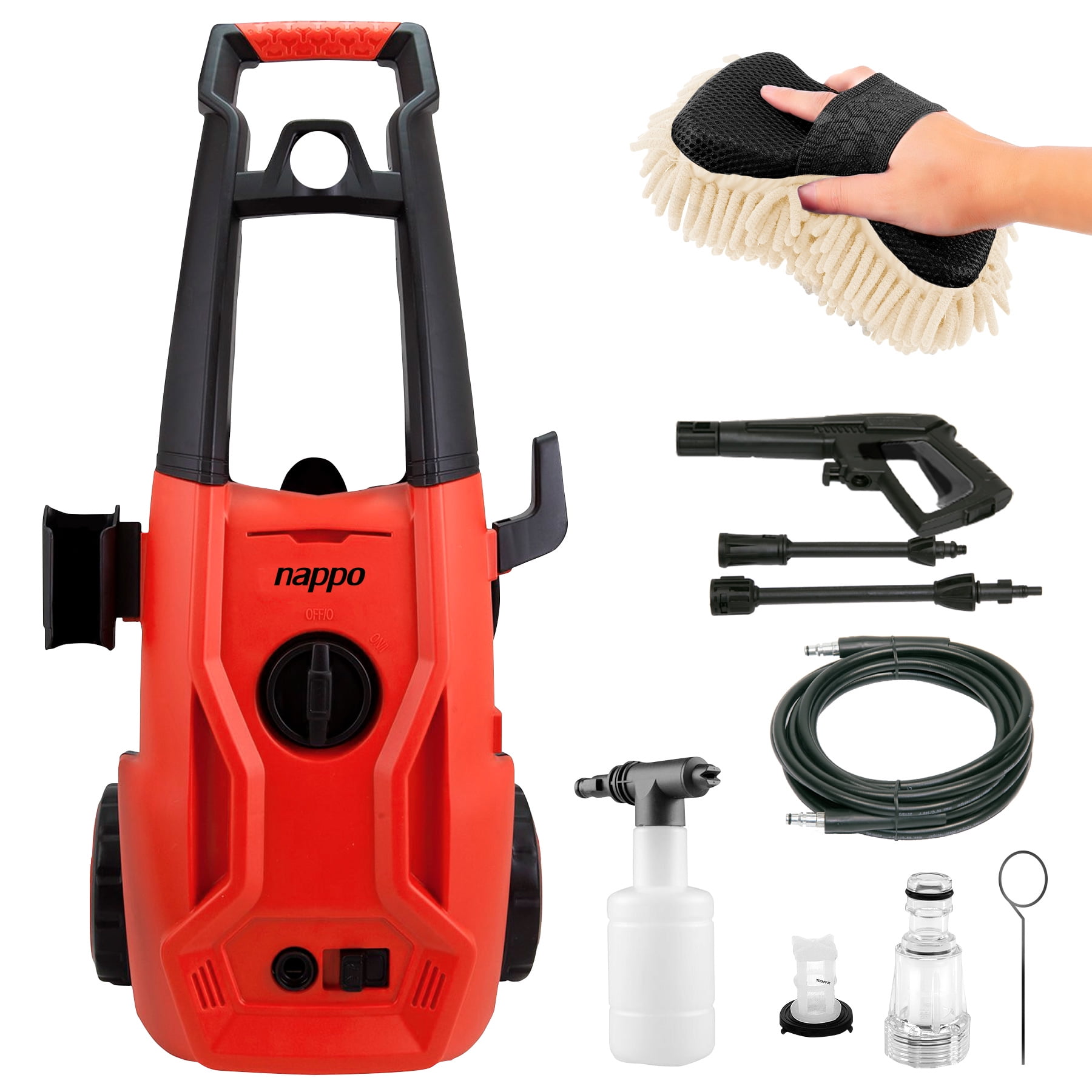 Hidrolavadora Nappo 1800w Jabonera 5mts Manguera