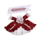 thumbnail image 1 of Vestido De Princesa Para Muñecas, 2 Uds., Con Diadema, Accesorios, Disfraz Para Muñecas De 38cm, Vestido Rojo, 1 of 3