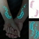 thumbnail image 1 of Blue Luminous Tattoo Sticker , Constellation Deer Feather Butterfly Snake Pattern, Waterproof Temporary Tattoo Finger Wrist Body Art For Women And Kids, 1 of 3