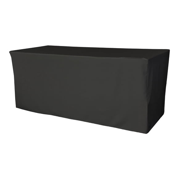 Mantel ajustable LA Linen Poliéster Popelín, 183 x 61 x 76 cm, color negro